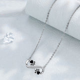 Infinite Paw Print Love Chain with Zirconia