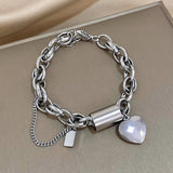 Thick bracelet with hearts | Gold