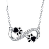 Infinite Paw Print Love Chain with Zirconia