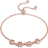 Adjustable Sterling Silver Bracelet with Dog Paw Print