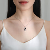 Heart and Infinite Love Pattern Necklace with Paw