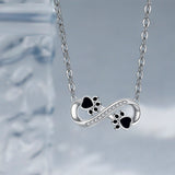 Infinite Paw Print Love Chain with Zirconia