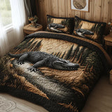 3-Piece Quilted Bed Set - Forest Animals