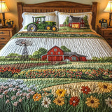 3-Piece Quilted Bed Set - Happy Farm