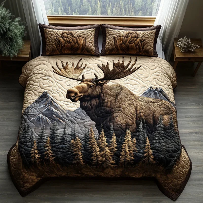 3-Piece Quilted Bed Set - Forest Animals