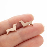 Dachshund Dog Hoops – Minimalist Metal Earrings
