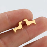 Dachshund Dog Hoops – Minimalist Metal Earrings