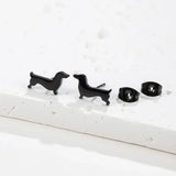 Dachshund Dog Hoops – Minimalist Metal Earrings