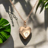 Memorial Pendant with Paws and Heart – Stainless Steel Urn Pendant