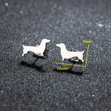 Dachshund Dog Hoops – Minimalist Metal Earrings