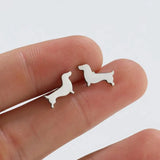 Dachshund Dog Hoops – Minimalist Metal Earrings