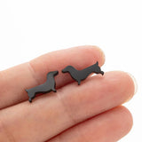 Dachshund Dog Hoops – Minimalist Metal Earrings