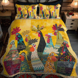 3-Piece Quilted Bed Set - Rooster of the Dawn