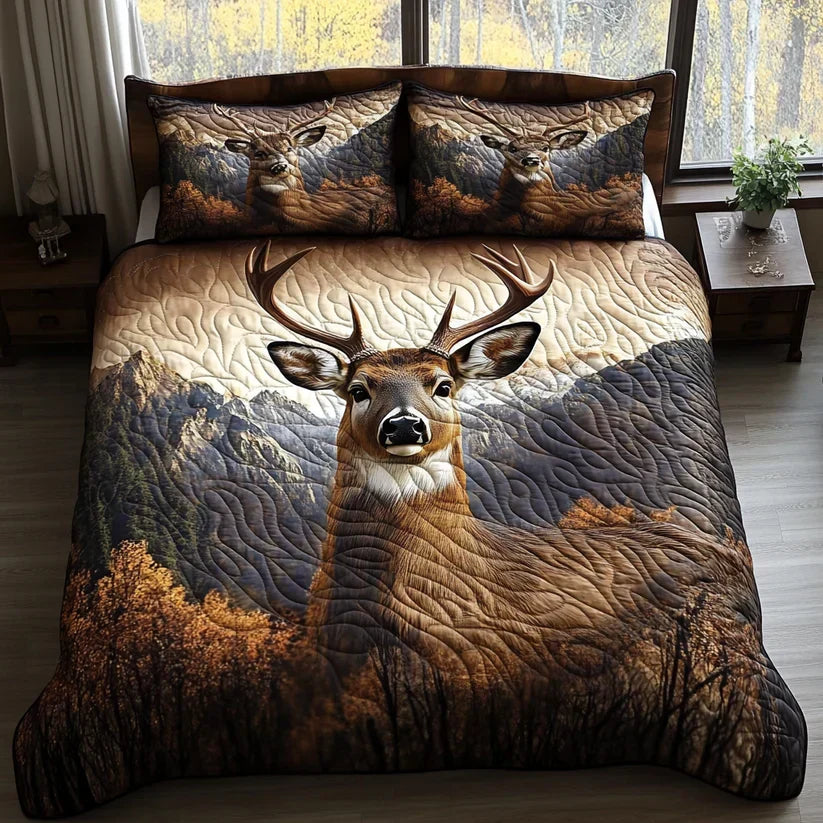 3-Piece Quilted Bed Set - Forest Animals