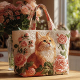 Handmade Bag "Cat with Roses"
