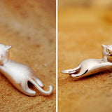 Sterling Silver Collar with Playful Cat