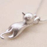 Sterling Silver Collar with Playful Cat